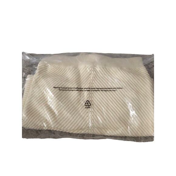 Marine Layer Skylar Sweater Knit Chevron Mock Turtleneck Pullover Ivory NWT XS - Picture 7 of 8